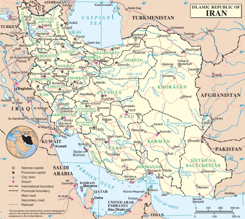 Mapas De Ir N Ir N Turismo   Mapa Politico Iran 1024x917 